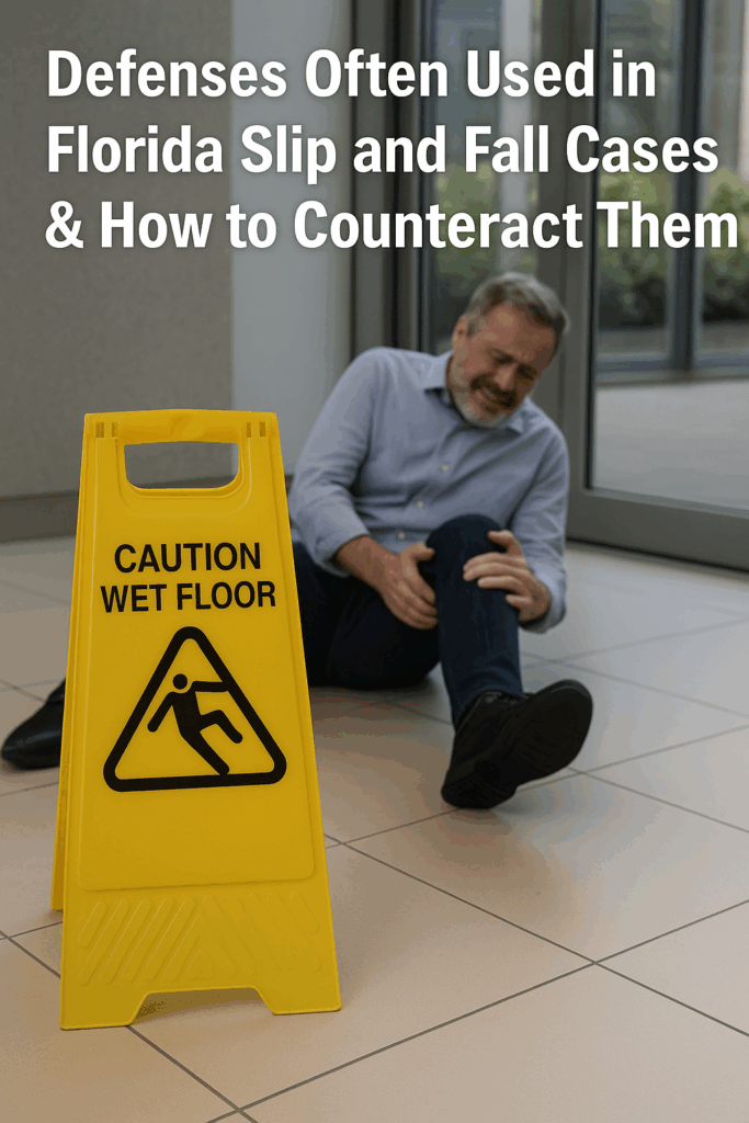 Defenses Often Used in Florida Slip and Fall Cases & How to Counteract Them
